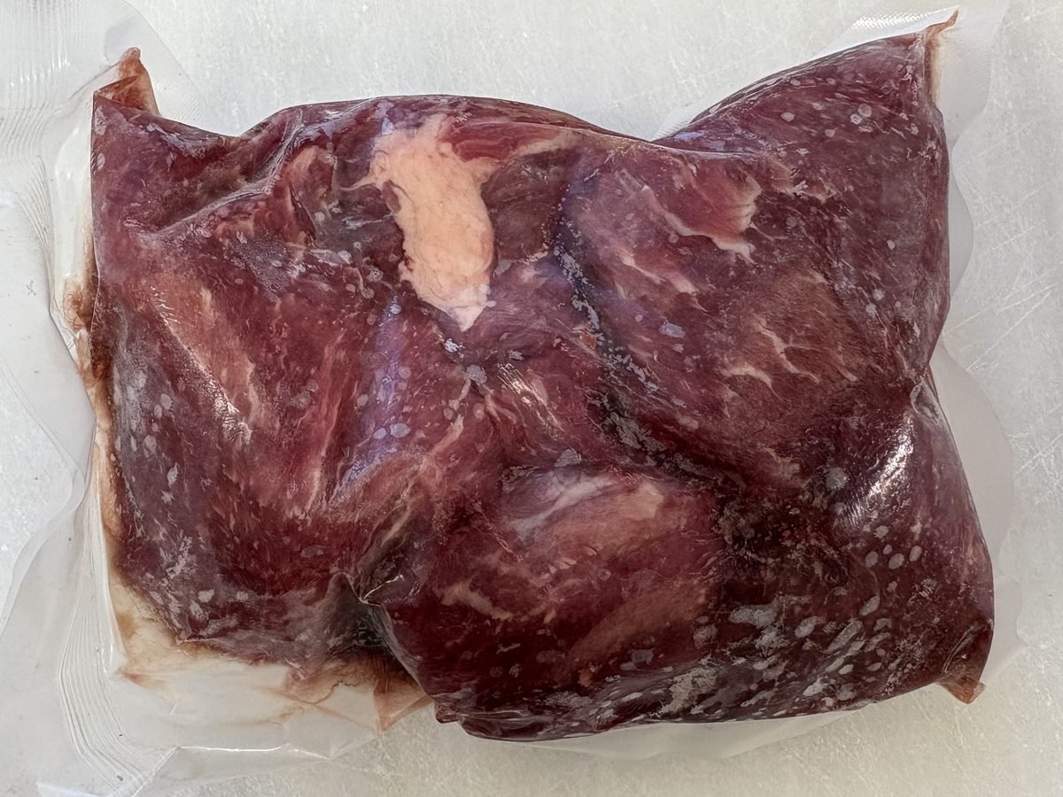 Beef Kabobs, vacuum-sealed pack.