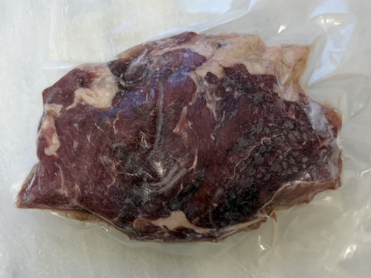 Chuck Eye Steak, vacuum-sealed pack.
