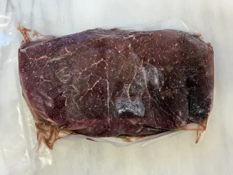 Inside London Broil, vacuum-sealed pack.